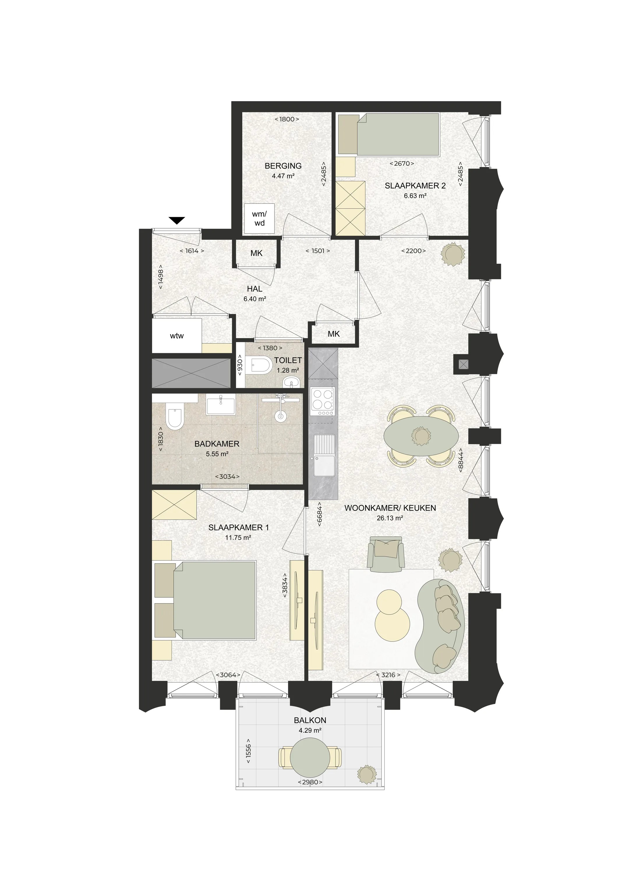 Portiekflat Kennedylaan 372 Haarlem